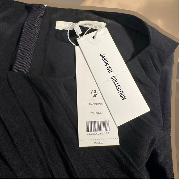 NWT Jason Wu Collection Two-Tone Crepe Sheath Dress in Black / Chalk - Picture 7 of 16